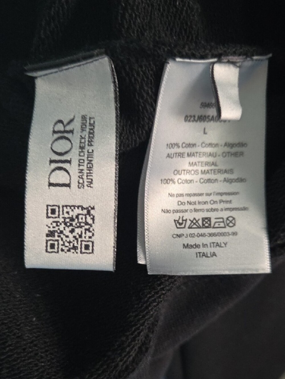 Dior Black Sweatshirt with White Logo Graffiti - Picture 5 of 5